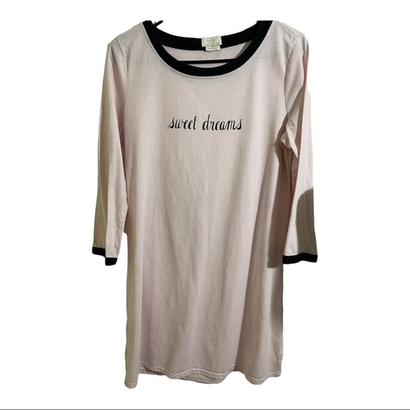 Kate spade womens sleepwear pajama dress sweet dreams pink blue collar medium - Picture 3 of 10